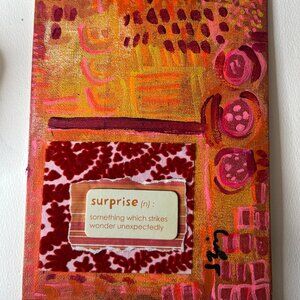 Original Abstract Art "Surprise" canvas 5 x 7"